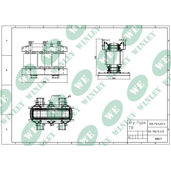 100 Kva Sgb Cast-Resin Isolation Transformers Dry Type 433v Cast Coil Transformer Aluminium enclosures