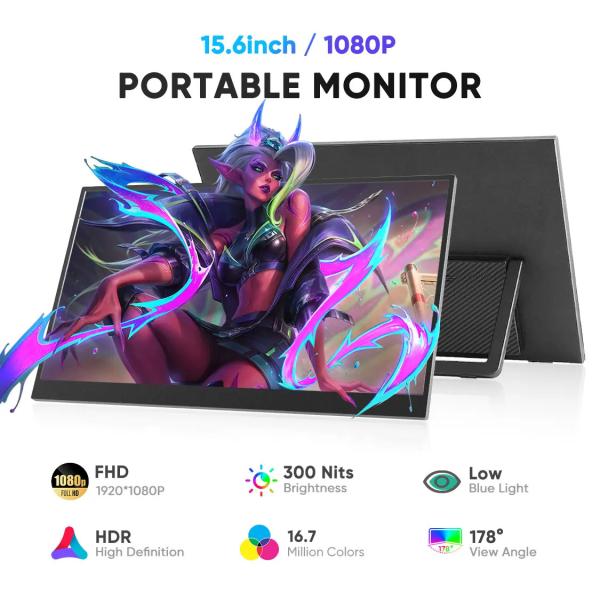 15.6 inch Portable External Monitor IPS Panel Type For Your Business