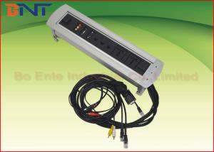 Quality USB / RJ45 / VGA Rotating Power Socket Tabletop Interconnect Box for sale