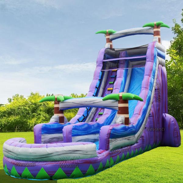 Customized Color Inflatable Boat Dock Slide Jumping Castles for Kids at Resort Hotel