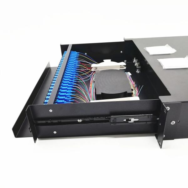 Buy Data Center Application Fiber Optic ODF with 12-24 Core Scrack Mount Splicing Design at wholesale prices