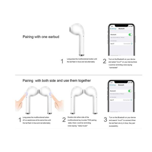 3D Sound Wireless Cordless Bluetooth Earbuds , IPX7 Waterproof Earphones With Charging Case