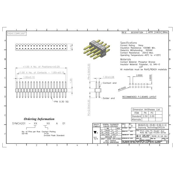 2*3PIN To 2*40PIN Pin Female Header Connector 1.00mm Dual Row Straight Type