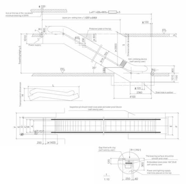 Commercial Vvvf Control Moving Walk Escalator With 35 Degree 1000mm Step Width
