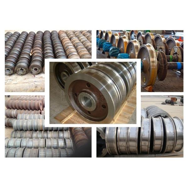 Forged polished double rim wheel for rail cart on steel rails with 800mm