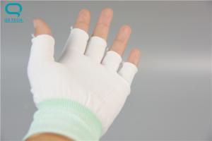 Quality Cleanroom Seamless Knitted Work Gloves Half Finger Gloves With Great Dexterity for sale