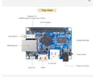 China UART 512MB Mini Single Board Computer 40 Pins Header H3 Quad Core on sale