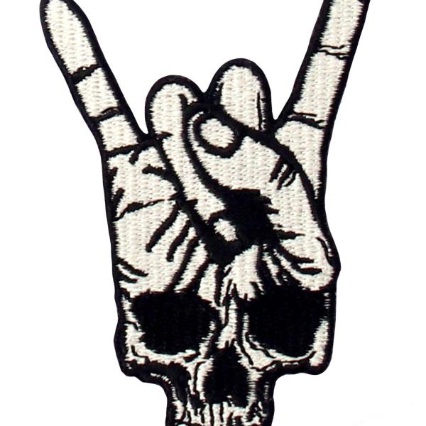 Finger Sign Motorcycle Biker Patch With Heat Cut Border