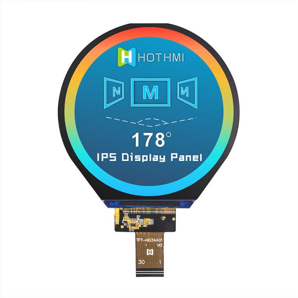 3.4 Inch IPS 800x800 Round Screen TFT Display Panel For Industrial Control