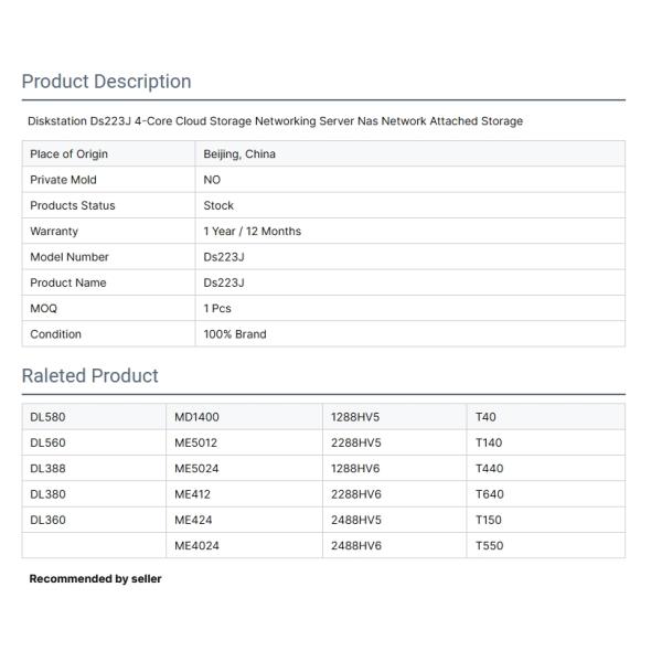 DS223J USB NAS Cloud Storage Server in Stock
