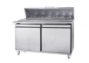 China Double Temperature Commercial Kitchen Equipment 2 Doors Chiller SS 1.5m For Hotel Kitchen on sale