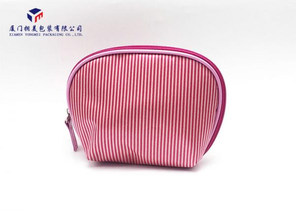 Buy Trapezoid Fashion Design Fabric Makeup Bag Pink Color Size 11.5cm X 5cm X 11.5cm at wholesale prices