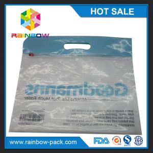 Quality PE  slider k bag with logo stand up bag clear front  zip lock bags with upc code printed k bag clear front for sale