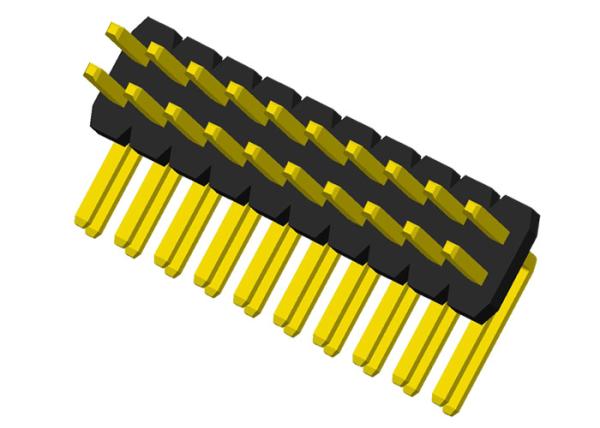 Buy Double Row 1.27 Mm Pin Header Connector Right Angle Type 20 Pin Header 2x10 at wholesale prices