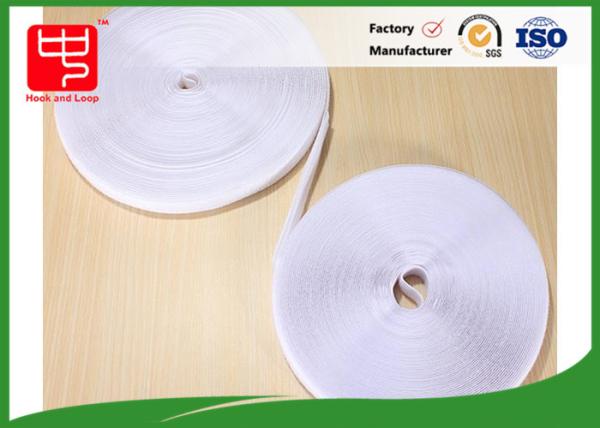 Fabric Hook And Loop Tape Self - Adhesive / White Hook Loop Fastener 25m Per