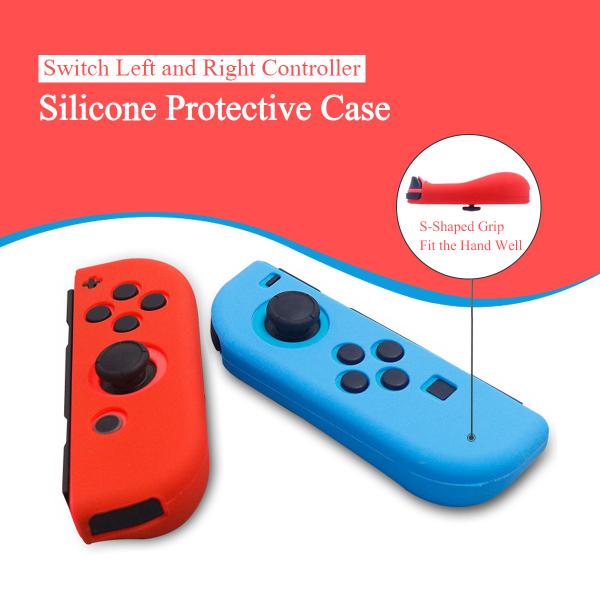 Multi Mixed Colors 1 Pair Colorful Silicone Protective Case For Nintendo Switch Oled Joycon Controller