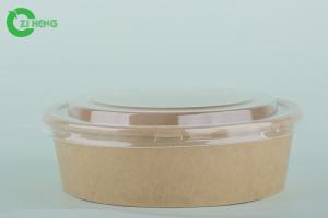 China Double Sided PE Coated Disposable Paper Bowls With Lids 500 ML No Leak on sale