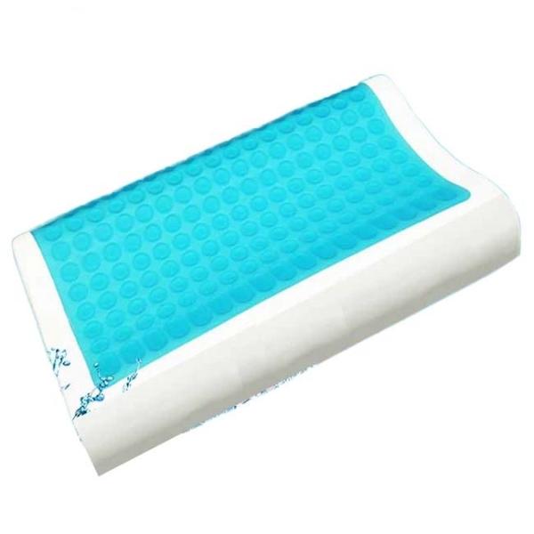 Contour Gel Memory Foam Pillow For Airplane / Bedding / Bath Washable Velour Cover