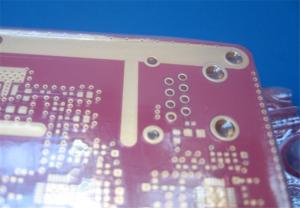 China Hybrid 10-Layer PCB Rogers RO4350 6.6mil+FR4 Hybrid PCB With Red Solder Mask and Immersion Gold on sale