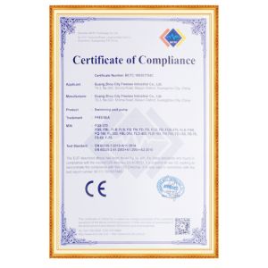 GUANG ZHOU CITY FREESEA ELECTRICAL CO., LTD Certifications