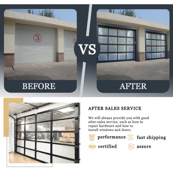 Customized Modern Design Style Aluminum Sectional Door Automatic Remote Control
