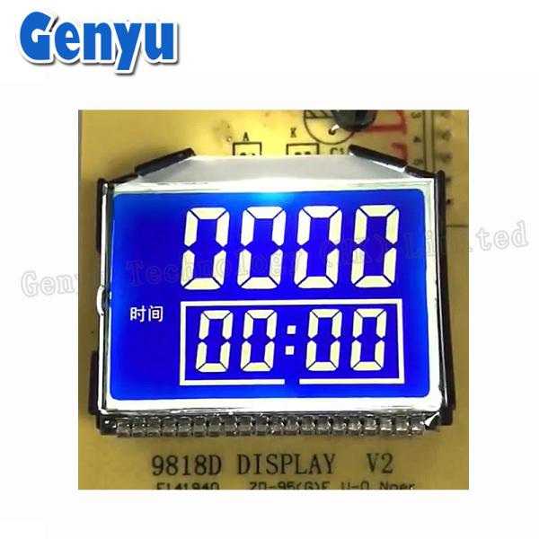 Buy Custom STN Segmented LCD Display Blue Background White Digits For Mixer Machine at wholesale prices
