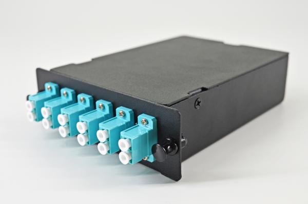 Fiber optic cassette module 12/24 Port multimode 10G OM3 preloaded with MPO MTP