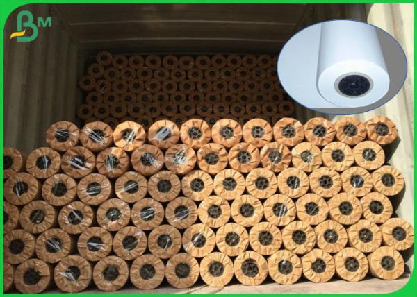 Buy 80gsm CAD Plotter Paper , 914mm * 50m White Paper Roll For Engineering Drawing at wholesale prices