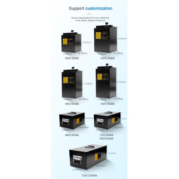 CLF OEM ODM 48V 60V 72V Lithium Ion Battery Packs LiFePO4 for electric scooter Motorcycle Tricycle Car Golf cart vehicle