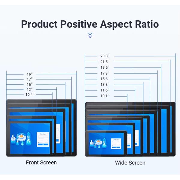 10.1 - 27 Inch Touch Screen Monitor IP65 Waterproof Windows Android LCD Display Industrial PC