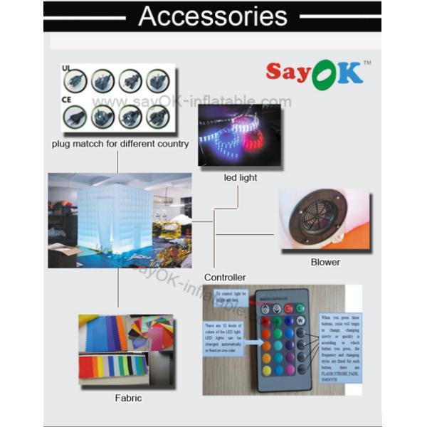 Event Booth Displays 2 Opening Door Cube Light Inflatable Photo Booth With Top Led
