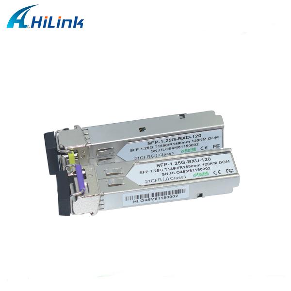 Gigabit 1.25GBASE 120KM SFP+ Transceiver Module BIDI LC Conector RX1550nm Single Mode DOM