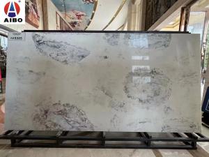 China Marble Look Artificial Quartz Slabs For Bathroom Vanity Top Anti Faded on sale
