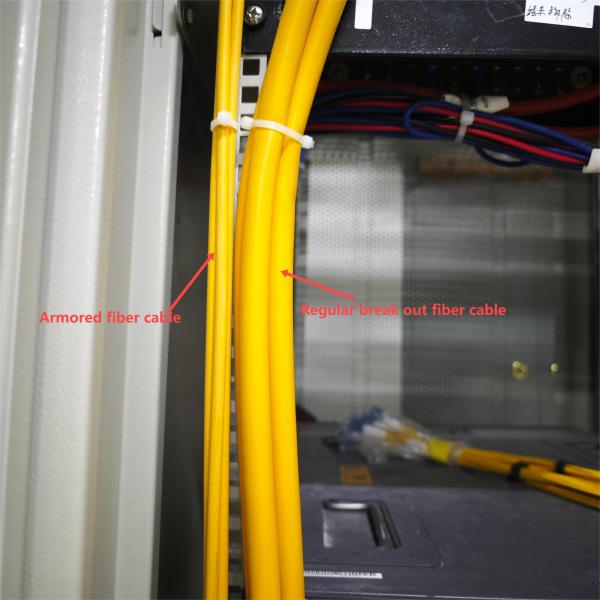 48F SM Flexible Armored Fiber Patch Cord FTTX Installation Yellow LSZH 10.5mm