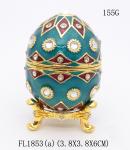Faberge Egg Style Decorative Enameled Trinket Box Classic Russian Egg Jewelry