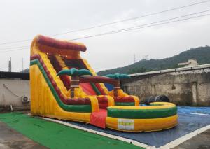 China Fun Pvc Tarpaulin Home Wet Yard Inflatable Water Slide Yellow Color on sale