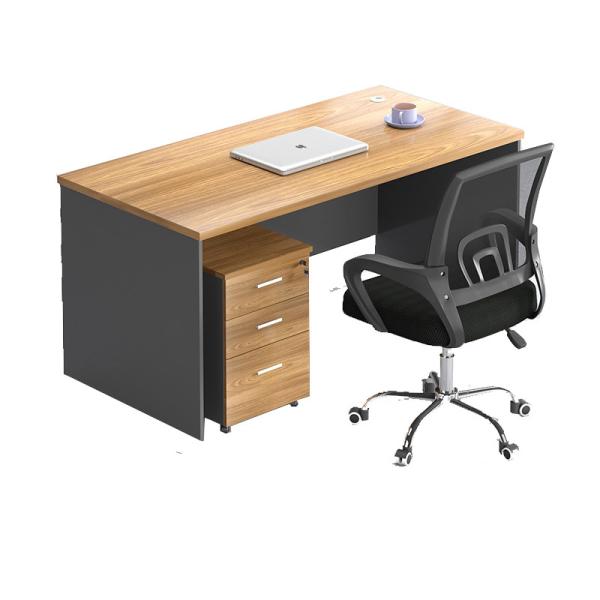 Simple Solid Wood Single Staff Desk Modern Office Computer Table for Home and
