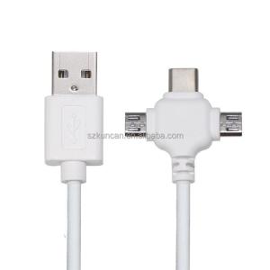 Quality 0.5m USB 2.0 3-in-1 Quick Charge Data Cable Micro Type C for sale