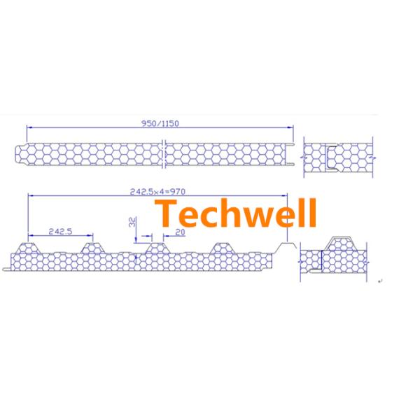 Automatic Stacker Double Belt Type Polyurethane Sandwich Panel Forming Machine For Making Roof & Wall Panels