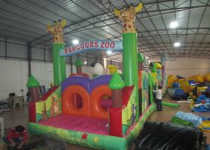 China Inflatable Parcours Zoo animals Insane inflatable obstacle course sessions wildlife park inflatable obstacle courses on sale