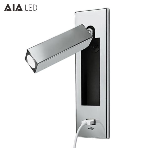 Contemporary headboard wall lamp adjustable bedside wall light 3W led reading wall lights