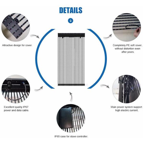 P10 Outdoor Waterproof Led Video Curtain Display , Led Curtain Stage Backdrop Fixed Installation