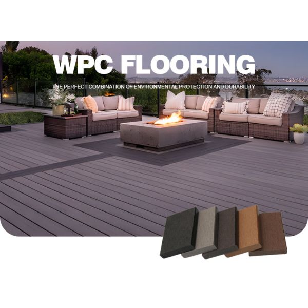 3D Wood Grain Wpc Decking Anti-Slip and Waterproof Composite Decking for Patios and Decks