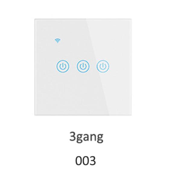 White 10A Wifi Wall Touch Switch 1 Gang Smart Light Switch With Remote Control