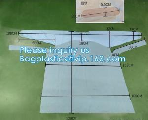 Quality CE FDA factory waterproof isolation gown disposable pe/cpe surgical blue plastic isolation gown Gowns with Elastic Cuff for sale