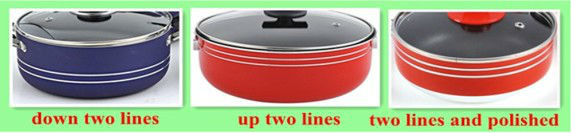 FDA approved copper Titanium ceramic coating 5pc aluminum cookware set stainless steel handles