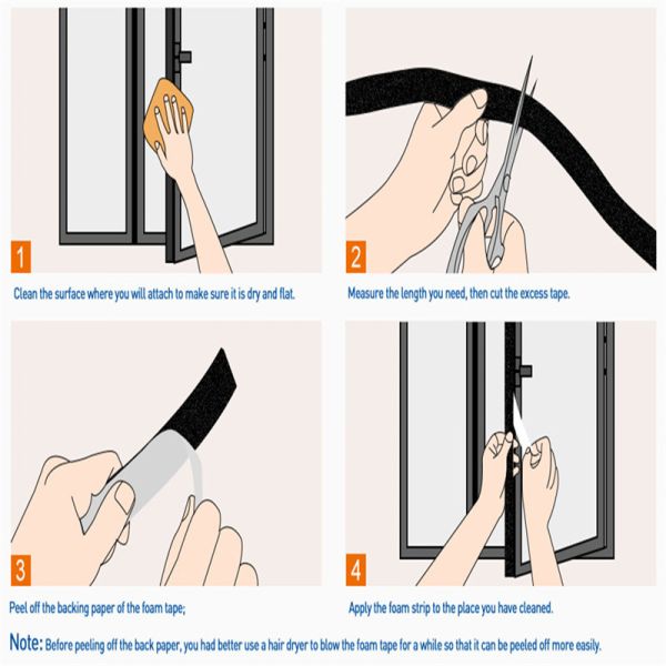 Self Adhesive EVA Foam Tape Soundproofing Collision Avoidance For Doors And Windows