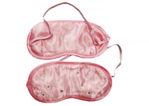 Quality Pink Soft Touching Sleeping Blindfold Eye Mask Customized Pattern With Hot Fix Rhinestone for sale