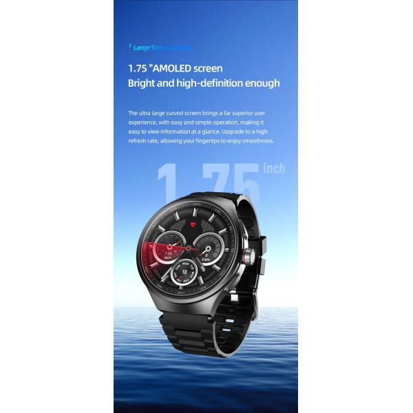 VP50 Smart Watch Android Smartwatch With 1.75'' Amoled Larger Screen 1500Mah Battery 800W Rotary HD Camera