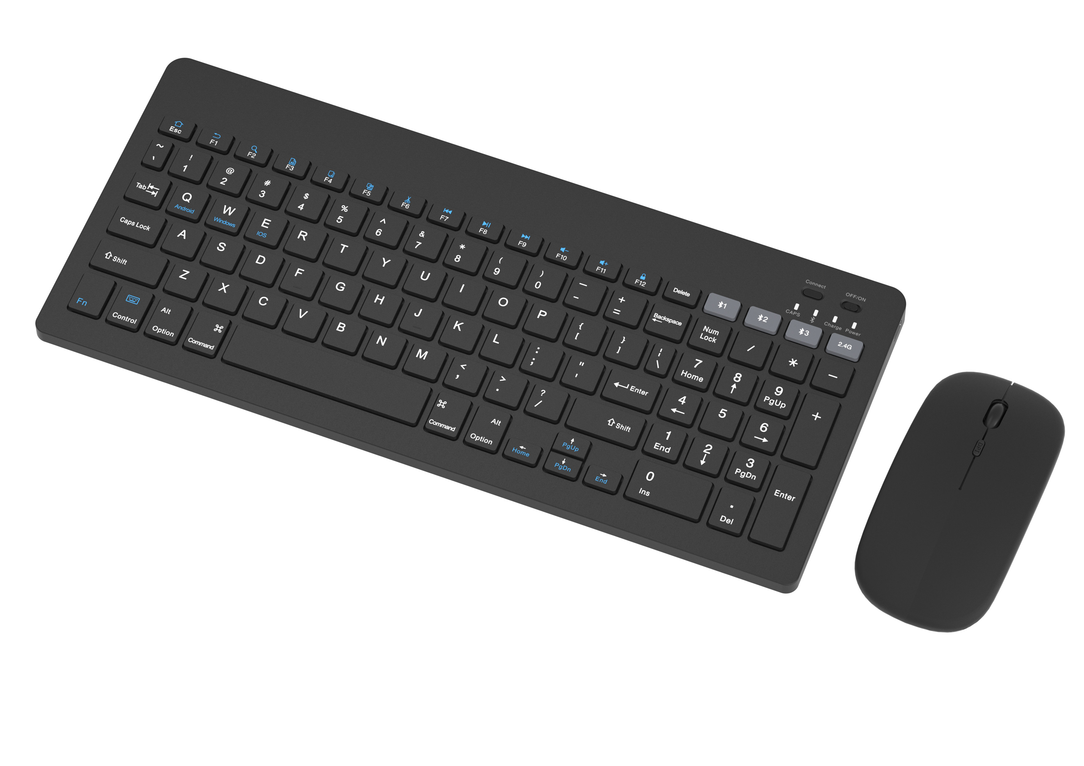 Minimalist All-black 99-key Wireless Keyboard With Wireless Charging Multi-DPI 4D Mouse For Offices Homes